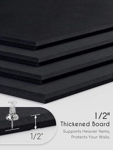 Thick Felt Pin Board Tiles 15 Pack, 11.8x11.8 Bulletin Board for Wall