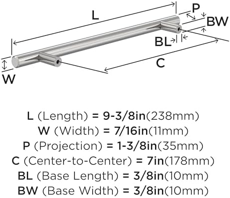 Amerock 10 Pack 7" Bar Pulls Polished Chrome Drawer Pull