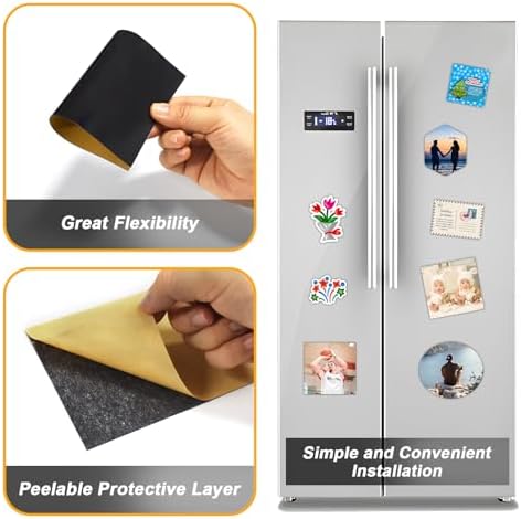 Towjug Adhesive Magnetic Sheets, 5" x 7", 24 Pack