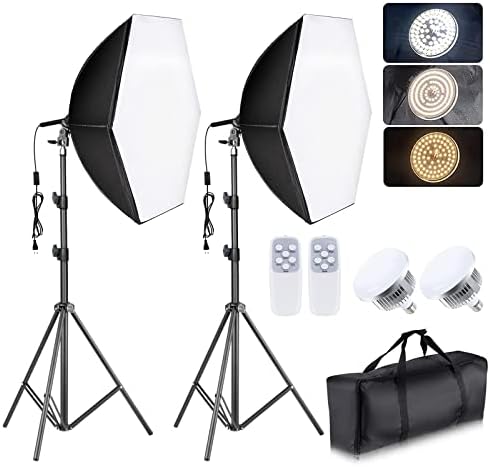 Torjim Softbox Lighting Kit - 30"X30" Professional Photography Lighting for Filming, Model Portrait, Product & Fashion Photography