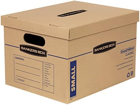 Bankers Box 10-Pack Small Classic Moving Boxes with Reinforced Handles