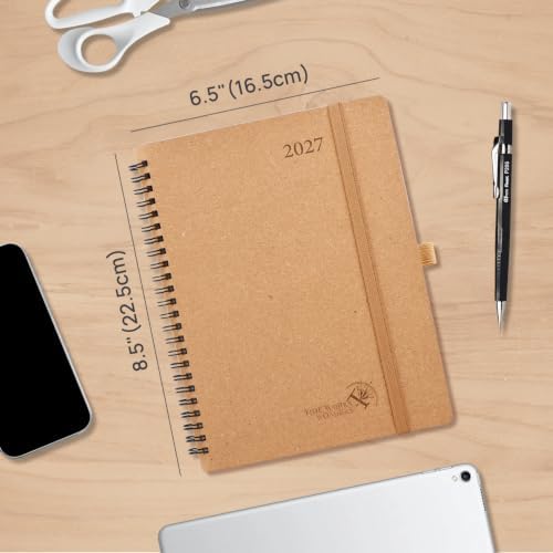 POPRUN 2027 Planner, 6.5''x8.5'' Recycled Paper Weekly and Monthly Calendar