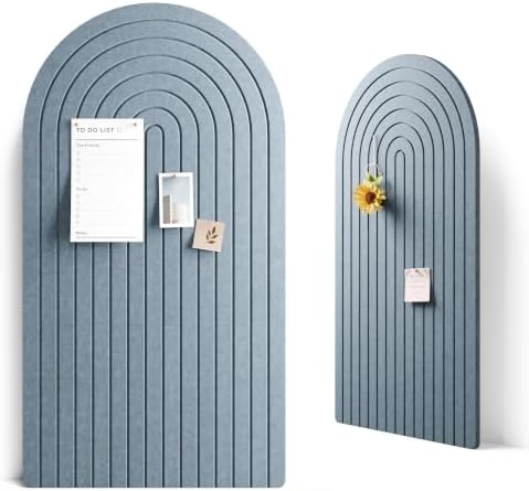 Large Arched Felt Bulletin Board 47.2''×25.5'', Dusty Blue