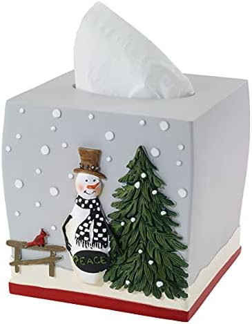 Avanti Linens - Tissue Box Cover, Guest Bathroom Essentials, Holiday Home Decor (Country Friends Collection)