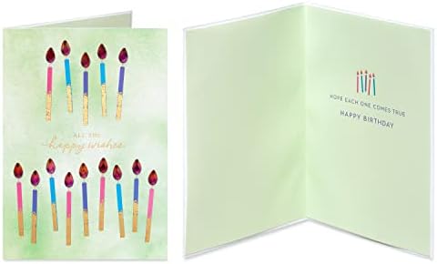 Papyrus Deluxe Boxed Birthday Card Assortment, Floral and Candles (4-Count)