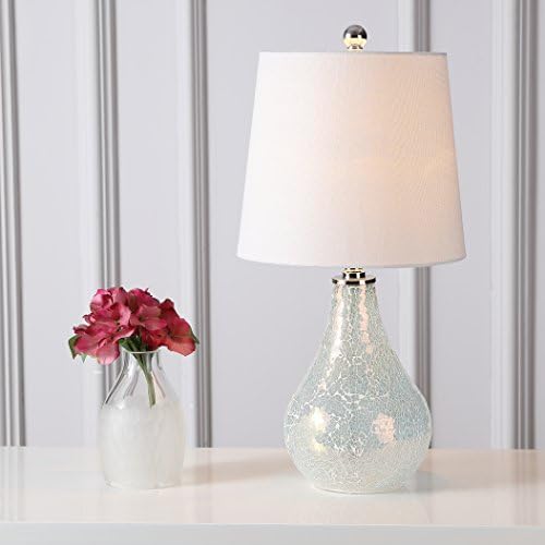 JONATHAN Y Mona Coastal Mini LED Table Lamp 20" Bedside, Mosaic White