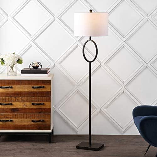 JONATHAN Y April 61" Metal LED Floor Lamp Hoop Design, Oil Rubbed Bronze