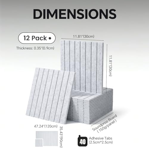 Large Felt Bulletin Board Cork Board Alternative with Safe Removable Adhesive Tabs, Wall Bulletin Board for Home Office Classroom Pin Board (Slivery Gray, Fine-Stripe 6-Pack)