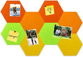8Pcs Hexagon Felt Cork Board Tiles, Self Adhesive DIY Bulletin Board Pin Board for Office School Home Wall Decor Stickers Memos Photos Display (Gradual Orange)