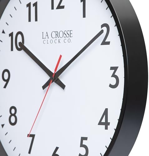 La Crosse Clock 404-3048-INT 19-inch Commercial Silent Quartz Analog Wall Clock