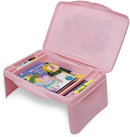 Peppa Pig Kids Lap Desk with Storage - Folding Lid and Collapsible Design - Portable for Travel or use in Bed at Home - Great for Writing, Reading or Other School Activities