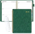 SUNEE 2026-2027 Weekly & Monthly Planner 9"x11.2" - 12 Month (July 2026 - June 2027), Vegan Leather Cover Planner Academic Year Calendar, Pocket, Notes, Monthly Tab, Deep Green