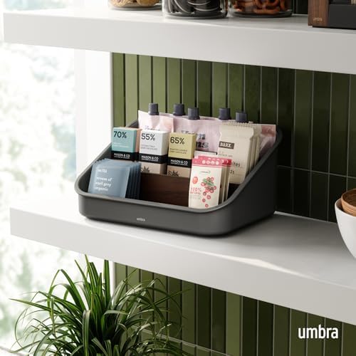 Umbra Bellwood Packet Organizer, Plastic and Wood, Walnut/Black