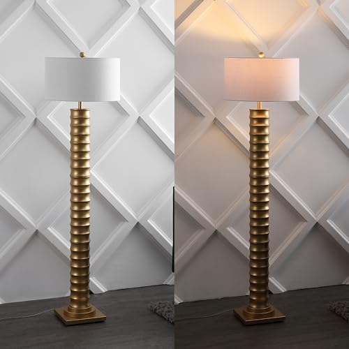 JONATHAN Y Serena Floor Lamp Art Deco Metal 63", Gold Painting