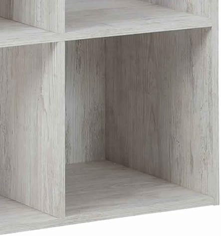Benjara 9 Cube Wooden Organizer with Grain Details, White