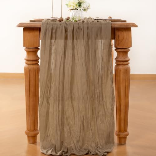 Nude Cheesecloth Table Runner Fall Boho Wedding Birthday Home Decor