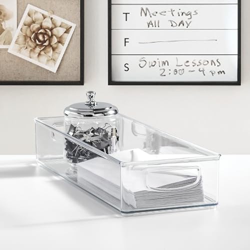 iDesign Slim Extra Long Clear Storage Bin, 4-Pack