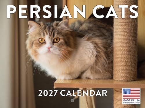 Persian Cat Calendar 2027 Monthly Wall Calender 12 Month