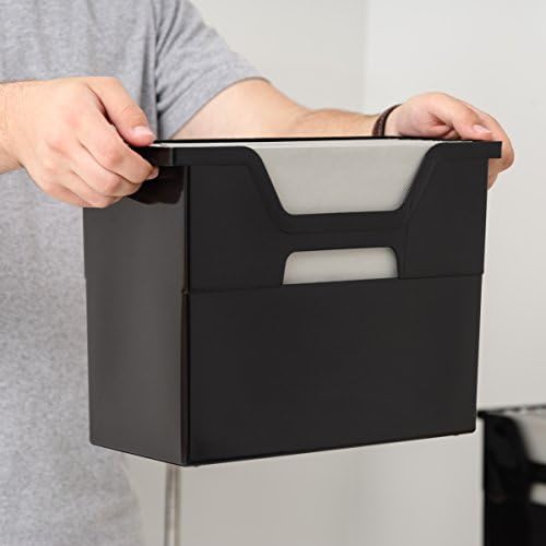 IRIS USA 6-Pack Medium Desktop File Box with Open Lid, Black | Organize classroom papers, lesson plans and supplies with portable storage for teachers, schools and educators