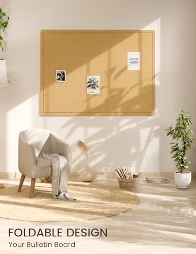 Fluxynara 47.2" x 35.4" Large Bulletin Board, Mustard Yellow