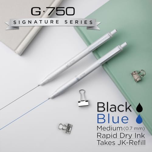 Zebra Pen G-750 Pearl White Retractable Gel Pen, Black Ink, 0.7mm, 1-Pack