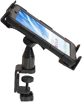 ARKON Heavy Duty Table Desk Tablet Mount with 4 inch Arm and C Clamp Base for