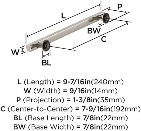 Amerock 7-9/16" Everett Satin Nickel Drawer Pull