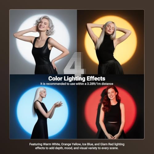 NEEWER BASICS 20W RGB Photography Flashlight with 4 Colors/20 Gobo Filters, Built in 49.95Wh Battery, 6300K CRI95+ Portable LED Spotlight Ambient Sunset Light for Video Recording Studio Lighting, FL20