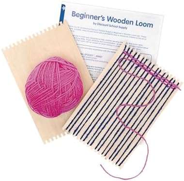 Colorations RLOOM Beginners Wooden Loom, Set of 12, for Kids, Arts & Crafts, Weaving, Craft Activity, Motor Skills, Critical Thinking, Basket, Jewelry, Crochet, Teaching, Educational | Ages 5+, Kindergarten+, Weaving, Craft Activity, Motor Skills, Crit...