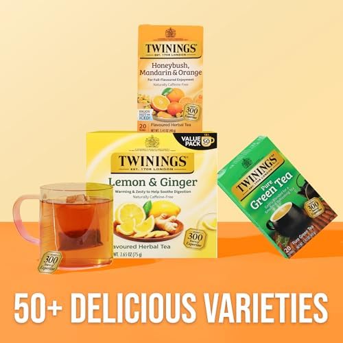 Twinings Honeybush, Mandarin & Orange Herbal Tea Bags, 20 CT Box (6 Pack)