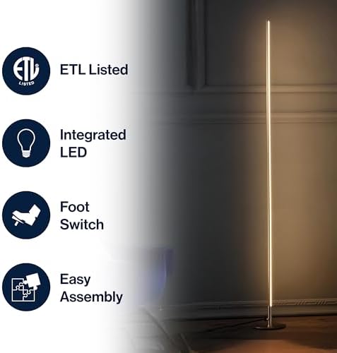 JONATHAN Y Iris 59.5" Modern LED Integrated Floor Lamp Metal, Gold