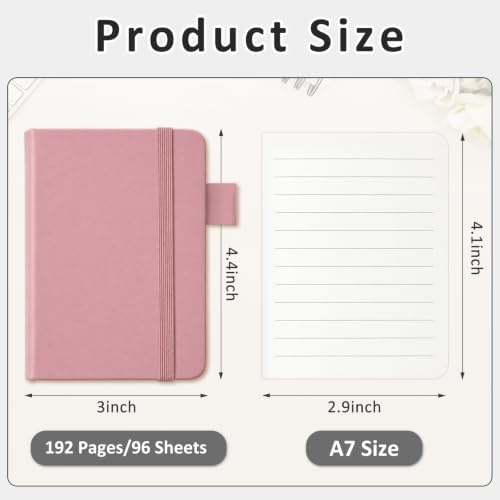 Ceenna 16 Packs Pocket Small Notebook Journals with Pen Holder Mini Notebook Bulk 192 Pages/96 Sheets Hardcover with Thick Lined Paper 3" x 4.4" A7 Small Notepad Morandi Color for Home & Journey
