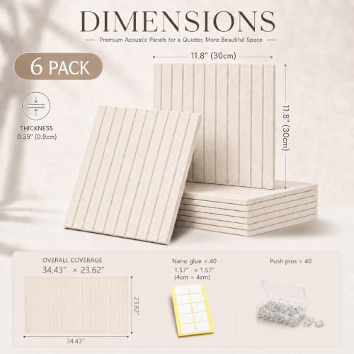 Large Oatmea Felt Square Cork Board Alternative 6-Pack,36"x 24"