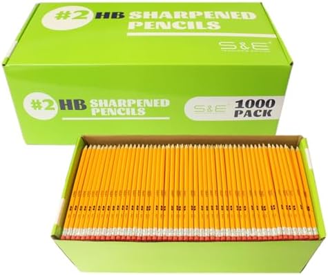 S & E TEACHER'S EDITION Pre-sharpened #2 Pencils, 1000 Count