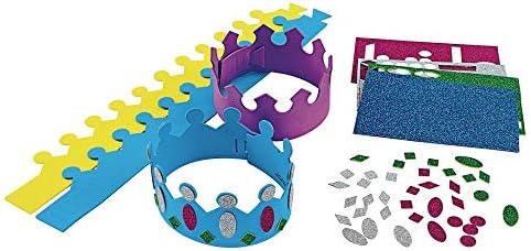 Colorations Dazzling Foam Crowns Craft Kit for 16, Ages 4+, PreK+