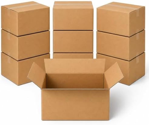 BOX USA Moving Boxes Holds 65lbs, 22"L x 17"W x 12"H (10-Pack) Large - Corrugated Cardboard Box for Shipping, Mailing, Packing, Packaging and Storage