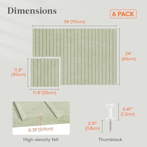 Lifewit Large Felt Bulletin Board with Self-Adhesive 36" x 24"- 6 Pack