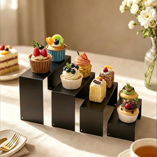 Gonice Display Risers, 8 PCS Black Cupcake Stand, Display Stand for Perfume