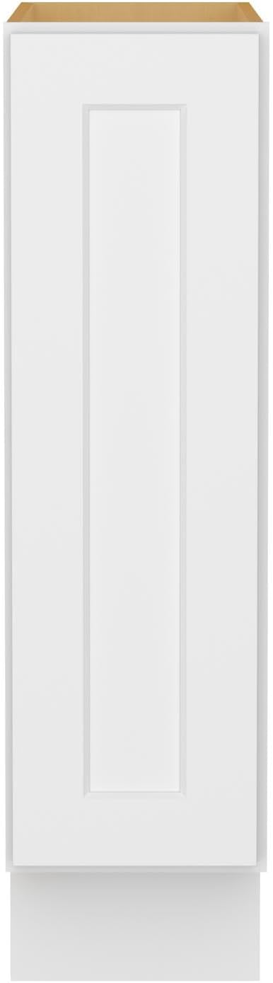 Furinno Shaker Tray Bases Kitchen Cabinet, 1-Door, White | 24 D x 9 W x 34.5 H, Adjustable Hinges, Soft-Close Shaker-Style Door, Ready to Assemble, Plywood, for Pantry, Dining Room