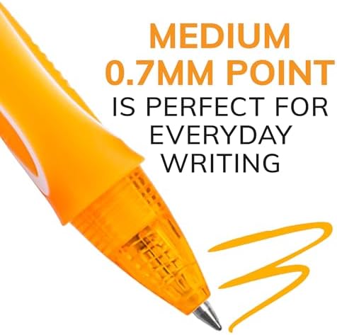 BIC Gelocity Quick Dry Colored Gel Pens, 0.7mm, Black Ink Pens, Pack of 16