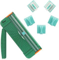 Firbon Green A4 Paper Cutter Bundle with 5Pcs Mint Green Refill Blades, 12 Inch Paper Trimmer with Side Ruler for Scrapbooking, Craft, Coupon, Label, Cardstock