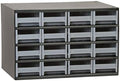 Akro-Mils Steel Garage Storage Cabinet, Small Parts Organizer Metal Cabinet for Hardware, Nails, Screws, Bolts, Nuts, and More, 17" W x 11" D x 11" H, 16-Drawer, Gray Cabinet/Gray Drawers (19416)