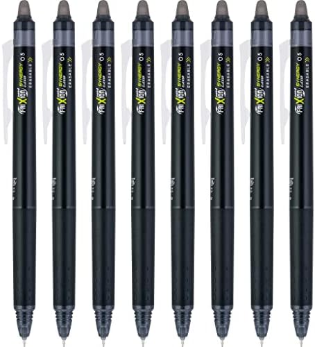 PILOT FriXion Synergy Clicker Erasable, Pack of 8, Black