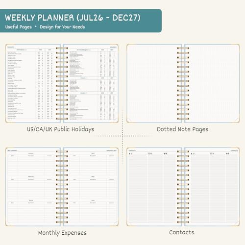 BEZEND Planner 2026-2027 Weekly and Monthly, Hourly Timeslot (A5-6"x8.5")