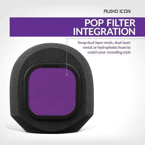 Soundbox Vocal Recording Isolation Booth | Portable Microphone Shield, Pop Filter for Studio-Quality Sound | Singing, Podcasting, Acoustic High-Density Foam Ball, Mic Soundproof Box (Twilight Purple)