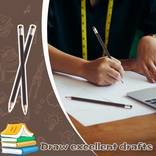 36 PCS Brown Colored Pencils with Eraser Pre Sharpened Pencil 2 HB - Ideal for Checking, Grading, Tests & Office/School Supplies (Brown)