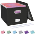 Oterri File Organizer, File Box, File Cabinet for Letter File Folder Storage, Hanging File Organizer for Office/Decor/Home,Document Organizer, 1 Pack,Black-Box Only