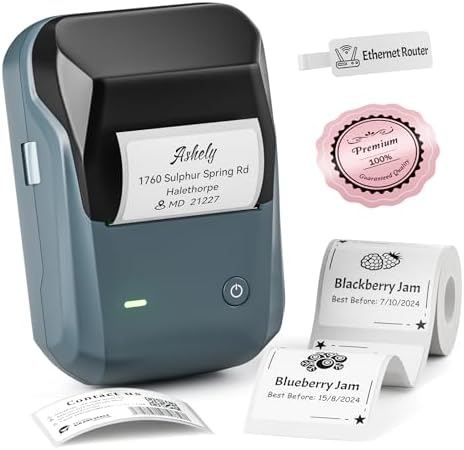 NIIMBOT B1 Label Maker Machine with Tape, 2Inch Thermal Label Printer, Blue