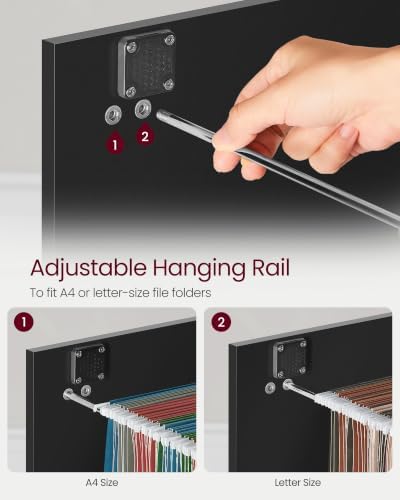 VASAGLE 2 Drawer File Cabinet with Locks, for A4, Letter Sized Documents