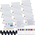 AmazingSpark 12 Pcs Small Dry Erase White Board with Stand 6 x 8'', White